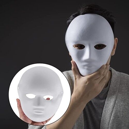 Beyaz Renk Boyanabilir Anonim Tam Yüz Cosplay Maske