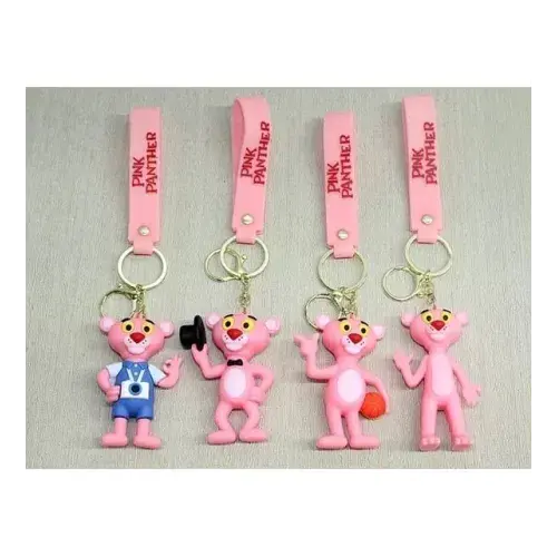 Pembe Panter Silikon Anahtarlık