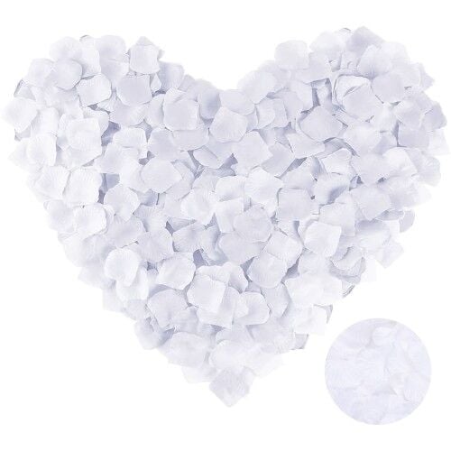 Beyaz Renk Gül Yaprağı Şekilli Konfeti 1 Paket 100 Adet