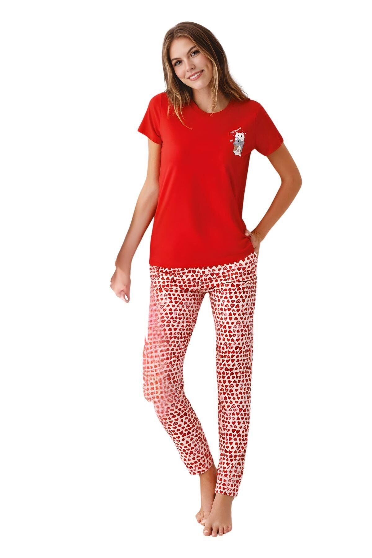 ANNE-KIZ SETİ KADIN İKİLİ PİJAMA TAKIM AR3581-S