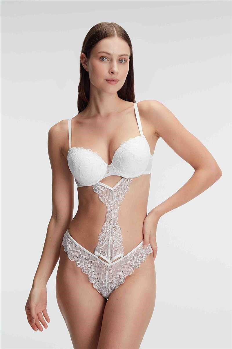Anıl 4840 Fantezi Destekli Balenli Kaplı Dantel Detaylı Sütyen Slip İç Çamaşırı Takımı
