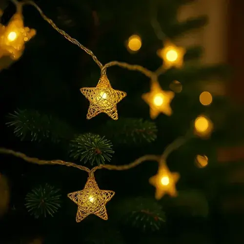 3m 20 LED Pilli Yıldız Led