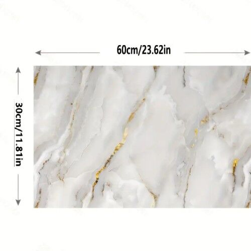 Vinil Beyaz Mermer Desenli Alüminyum Duvar Sticker