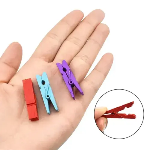 50'li Renkli Ahşap Mandal Seti (3.5 cm)