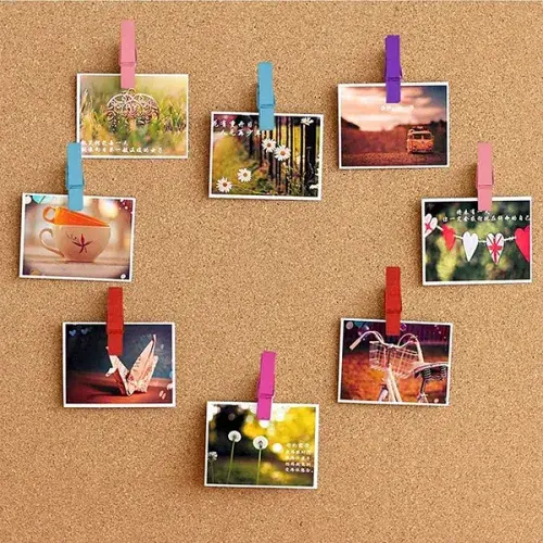 50'li Renkli Ahşap Mandal Seti (3.5 cm)