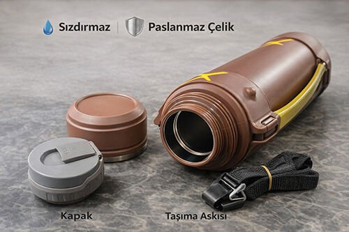 2000 ml Çift Katmanlı Vakumlu Paslanmaz Çelik Termos