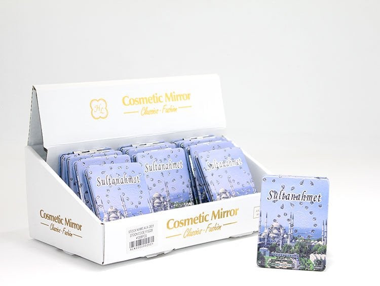 Taşlı İstanbul Tasarımı El Aynası İnce Model 14