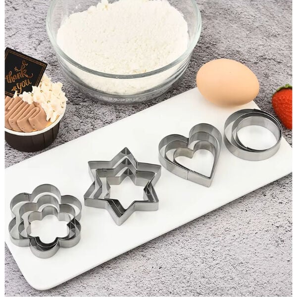 12 Adet Paslanmaz Çelik Kurabiye Kalıbı Seti