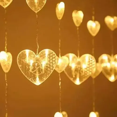 Kalp Perde Led  Gün Işığı