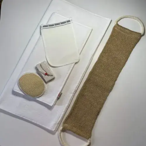 %100 Keten 6'lı Banyo Hamam Seti