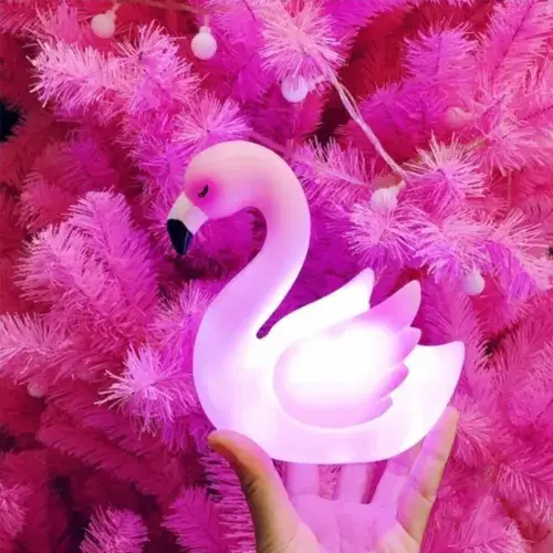 Led Işıklı Flamingo Masa Lambası