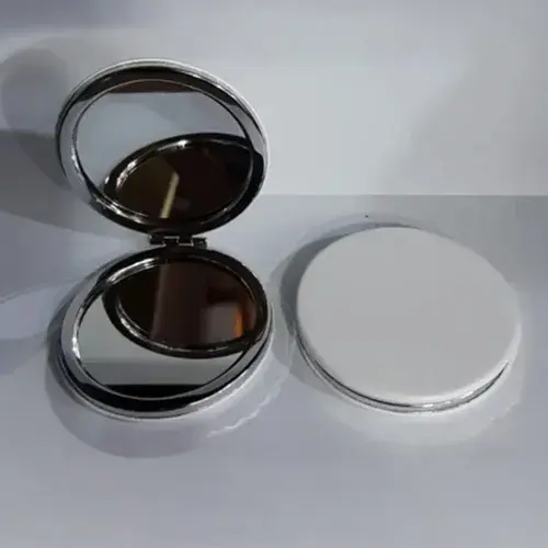 Beyaz Yuvarlak Büyüteçli Cep Aynası