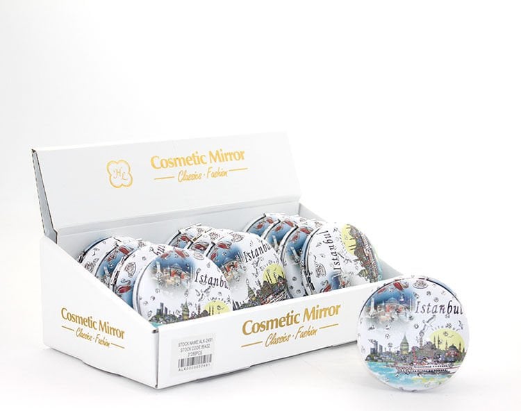 Taşlı İstanbul Tasarımı El Aynası Kalın Model 4