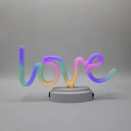 Neon Işıklı Love Yazılı Masa Gece Lambası