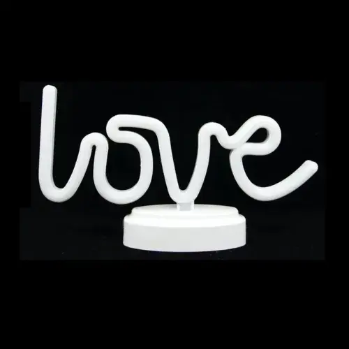 Neon Işıklı Love Yazılı Masa Gece Lambası
