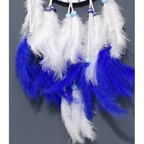 Bol Kuş Tüylü Beyaz Renk Dream Catcher El Yapımı Duvar Dekoru